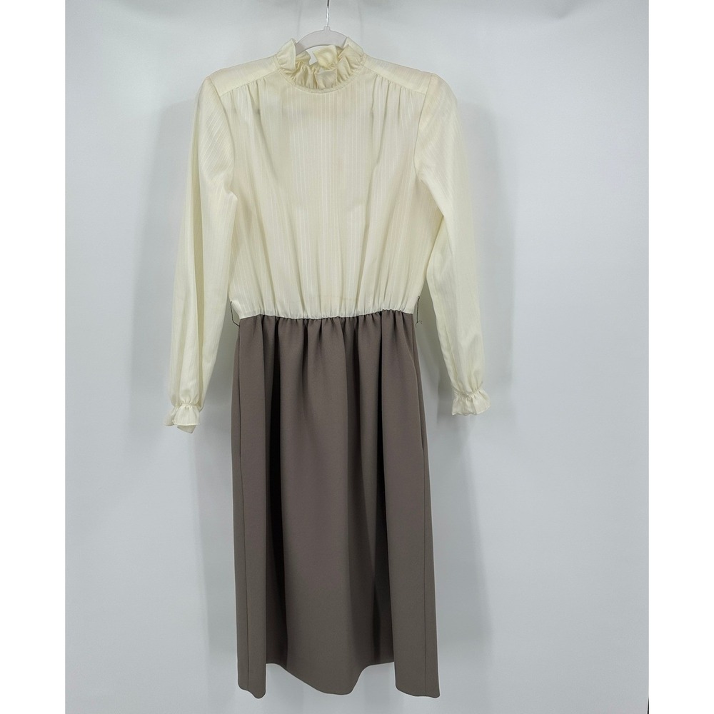 David Warren Women Vintage Midi Dress Sz L Secretary Victorian Office Minimalist